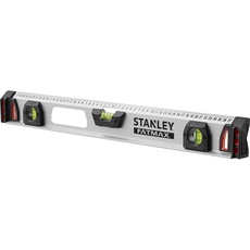 Stanley FatMax Wasserwaage II (60 cm Länge, magnetisch, 1 horizontale/2 vertikale Libellen, Aluminiumkorpus) 1-43-554