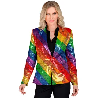 W WIDMANN MILANO Party Fashion - Party Fashion Blazer mit Pailletten für Damen, Schlagermove, Jackett, Animal Print, Festival, Faschingskostüme