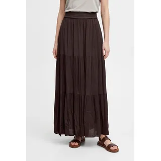 Maxirock ONLY "ONLMIKKA LIFE LONG SKIRT WVN NOOS", Damen, Gr. L (40), schwarz coffee, Web, Obermaterial: 100% Viskose, unifarben, wadenlang, Röcke Maxirock, Viskose