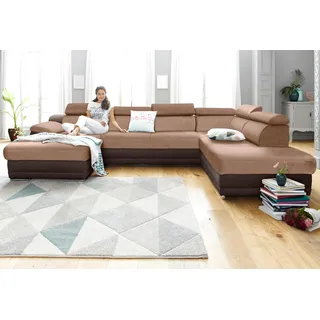 sit&more Wohnlandschaft »Xenia U-Form« wahlweise mit Bettfunktion, braun