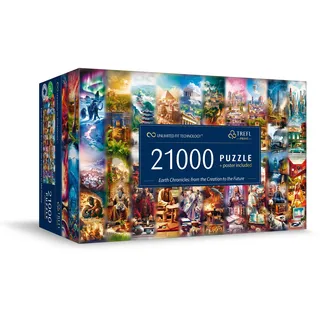 Trefl Prime - Puzzle UFT, Earth Chronicles: from the Creation to the Future - 21000 Elemente, Riesengroßes Puzzle, Großes Spiel, Dickster Karton, für Erwachsene und Kinder ab 12 Jahren