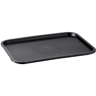 APS Fast Food-Tablett, bruchsicheres und spülmaschinenfestes Serviertablett, Made in Germany, 35 x 27 cm, Höhe 2 cm, schwarz