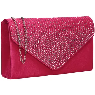 Swankyswans Damen Clutch Abby mit Strasssteinen, Umschlag-Stil, Rosa (Rose), Einheitsgröße