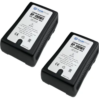 2x Trade-Shop Li-Ion Akku V-Mount 14,4V 13400mAh 190Wh mit D-Tap USB Ausgang für Sony DSR-250P DSR-600P DSR-650P DSR-652P HDW-800P PDW-850 / Camcorder
