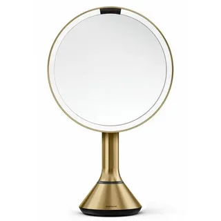 simplehuman Sensor-Spiegel mit Touch-Control-Helligkeit und doppelter Lichtfunktion, Messing