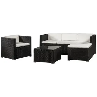 Juskys Punta Cana Loungeset schwarz/creme