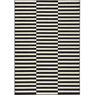 HANSE HOME Teppich Panel Schwarz Creme, 102408, 80x150 cm