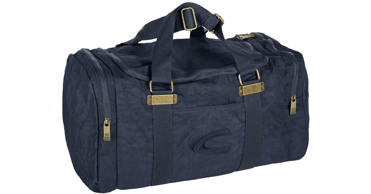 Borsa Da Toilette Pieghevole Camel Active Journey Roll Up Wash Bag, Nylon Nero, Con Gancio E Tasche, 24,5x5x17,5 Cm