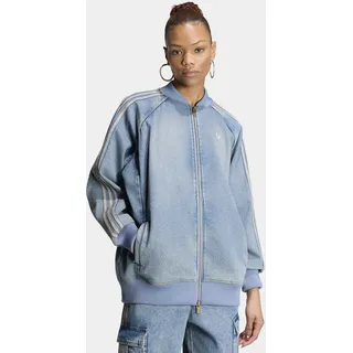 adidas SST Oversized Track Jeansjacke Worn Blue Denim L