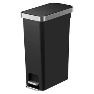 EKO - Hana Slim Treteimer 40 Liter - Plastic - Schwarz - Schwarz