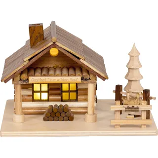 SAICO Original Räuchermännchen "Räucherhaus, Zur Wilden Sau" BxHxT: 18x15x12 cm, natur