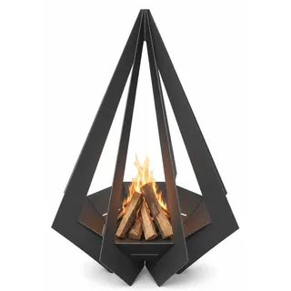 MetaloPro Ignara Feuerstelle Stahl schwarz 74 cm – robuste Outdoor Feuerschale pulverbeschichtet, modernes Design für Garten und Terrasse