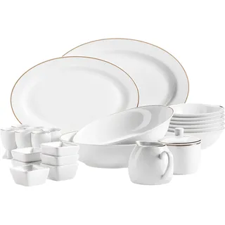 Mäser Professional Dining Zubehör Set Weiß mit Goldrand 24-tlg.