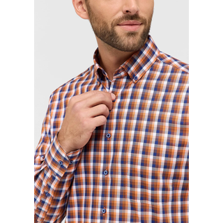 Langarmhemd ETERNA "MODERN FIT", Herren, Gr. 41, verlängerte Ärmellängen, orange, 100% cotton, tailliert, Manschette, Hemden Langarmhemd, NON IRON (bügelfrei)