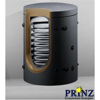 Hygienespeicher 500 Liter mit 1 Wärmetauscher und Isolierung Typ PHS 500 kurz - Grau