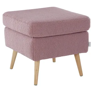 Polsterhocker HOME AFFAIRE "Sallito", rosa (blush), B:52cm H:49cm T:52cm, Struktur Hahnentritt (67% Polypropylen, 33% Polyester);Samtoptik (100% Polyester);Fellimitat (100% Polyester);Samtcord (92% Polyester, 8% Polyamid);Struktur (100% Polyester);Struktur fein (100% Polyester), Hocker, Polsterhocker, die kleinere Version von "Salla", in 6 Bezugsqualitäten
