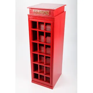 point-home Weinschrank, Getränkeregal "Telephone", Retro, rot, 96cm