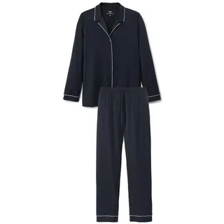 CALIDA Night Lovers Pyjama, durchgeknöpft Damen, aus 100% PIMA-Baumwolle, mit stoffbezogenem Gummibund - 40-42