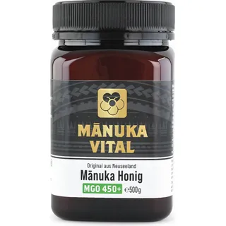 manuka vital MGO 450+ 500g | Das Manuka Honig ORIGINAL aus NEUSEELAND | 100% natürlich | Im Labor ANALYSIERTE Qualität | Pur & Roh