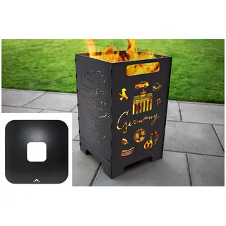 Deutschland Feuertonne Feuerschale Feuerkorb + Grillplatte Grillring Feuerplatte