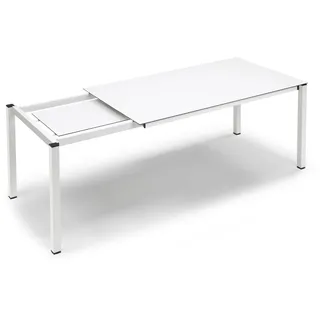 Auszugstisch Pranzo - 160/210 x 90 cm VB - white 15 - HPL dove grey