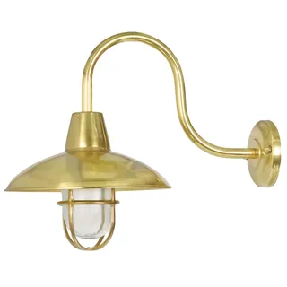 Außenlampe Wand Maritim Messing Glas H: 37 cm IP64 E27 Leuchte Garten Laterne