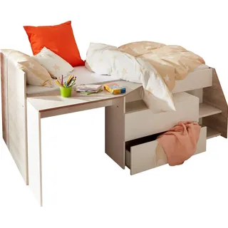 Parisot Hochbett Milky 90 x 200 cm Holz weiß-grau