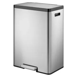 EKO - Ecocasa 2 Recycling Treteimer 20+20 Liter - Stainless steel Polypropylene - Matt Edelstahl - Silber