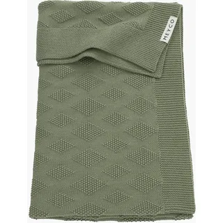 MEYCO Baby Knit Basic Babydecke, gestrickte Babydecke (atmungsaktive und weiche Baumwolldecke, einfache Pflege, Maschinenwaschbar, hochwertiges Baby Zubehör, Größe: 75 x 100 cm), Forest Green