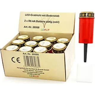 LED-Grablicht, mit Bodenstab , 2 x R6 AA Batterie nötig (exkl) - Rot
