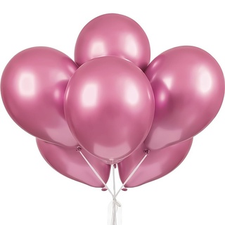 Latex-Platin-Luftballons - 28 cm - Rosa - 6er-Pack