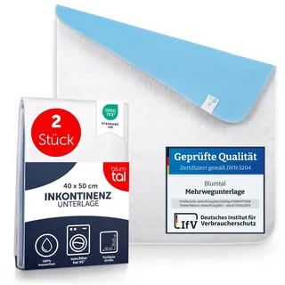 Blumtal® Inkontinenzunterlage waschbar 40x50 cm - Betteinlage für Babys - OEKO-TEX zertifizierte Inkontinenz Bettunterlage für Babys - Bettunterlage wasserdicht - Inkontinenzauflage 40x50 cm - 2er Set