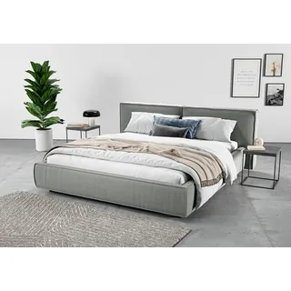 Home affaire Polsterbett »Adrina mit Biesenoptik, Feincord und Luxus-Microfaser« bis 280kg, auch in Überlänge 220 cm, 4 Breiten bis 200cm, grau