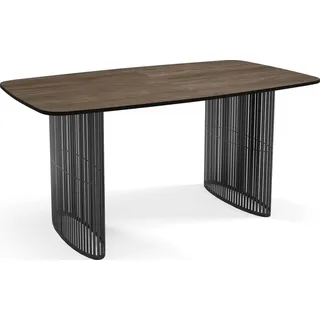 WFL Group Esstisch Cavaro rechteckig oval ausziehbar, Walnuss Braun 200-276/90/76 cm , Walnussfarben , Holzwerkstoff , Rechteckig,Rechteckig , 90x76x200 cm , Esszimmer, Esstische