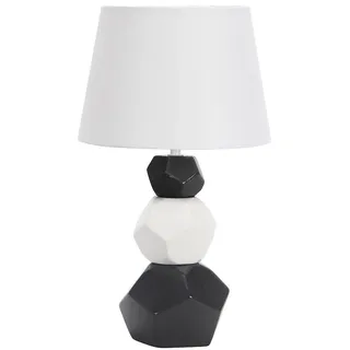 Zarivy Tischlampe aus weißer und schwarzer Keramik, Sockel E27, Maße 41 x 24 x 24 cm, ideal für moderne Tisch- und Raumbeleuchtung.