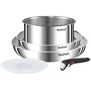 Tefal Ingenio Emotion Küchen-Set, 5-teilig, abnehmbarer Griff, stapelbar, Edelstahl, L896S504