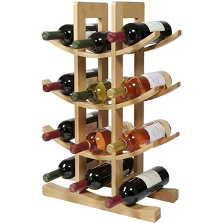 Relaxdays Weinregal 30 x 14,5 x 41 cm Hellbraun