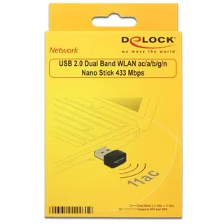 DeLock 12461 USB 2.0, USB-A), Netzwerkadapter, Schwarz