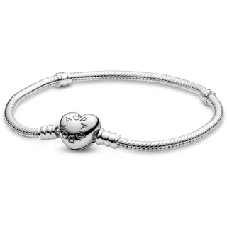 Pandora Moments Herz und Schlangen-Gliederarmband Silber 594594C00-19 Größe 19