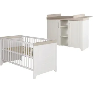 Roba Babyzimmer-Set Felicia, 2-teilig , Weiß , Holzwerkstoff , 76x82x144 cm , Hergestellt in Europa , Babymöbel & Kindermöbel, Babyzimmer