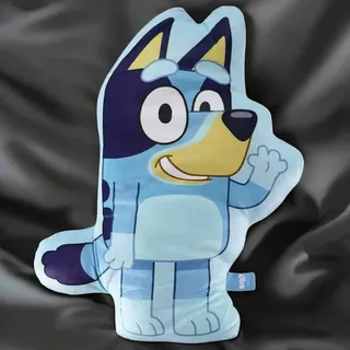 Jerry Fabrics Bluey Kissen Kinder 3D Kuschelkissen 32x25 cm – weiches Dekokissen für Jungen & Mädchen – Bluey Fanartikel Geschenkidee aus Plüsch