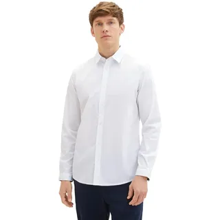 TOM TAILOR Herren Regular Fit Business Hemd mit Stretch, 20000 - White, XL