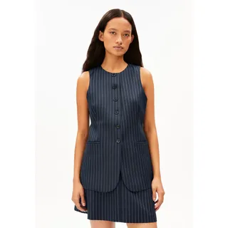 LANGE NADELSTREIFENWESTE | TENCELTM Lyocell-Mix - mehrfarbig (L)