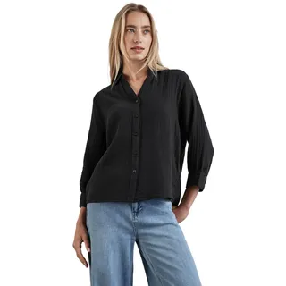 STREET ONE Damen A344955 Musselin-Bluse, Black, 44