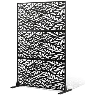 VEVOR Paravent, 120x50,8x183 cm, Sichtschutzwände & -paneele für den Außenbereich, freistehende Trennwand mit Ständer, dekorativer Raumteiler für Balkon, Terrasse, Innenbereich, Schwarz