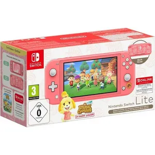 Nintendo Switch Lite Koralle + Animal Crossing: New Horizons – Melinda-Edition + Nintendo Online 12-monatige (365-tägige) Einzelmitgliedschaft