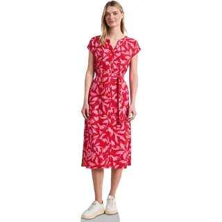 Street One Damen Midi-Kleid mit Split Neck und Print