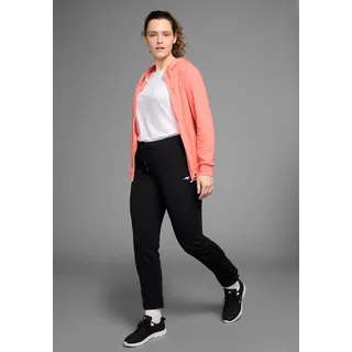 Jogginganzug KANGAROOS, Damen, Gr. 50, rot (coral), Interlock, Obermaterial: 60% Baumwolle, 40% Polyester, figurumspielend, Sportanzüge Jogginganzug, Große Größen, Topseller