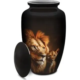 XXL Urne aus Metall - 3,5 Liter - Einzigartige Tier- oder Menschenurne - Dekorative Ascheurne - r Löwe