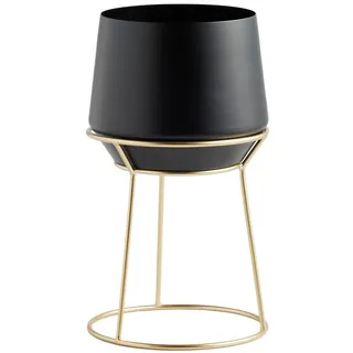 home&you Blumentopf Slownes , Schwarz , Metall , 35 cm , Dekoration, Blumen & Blumentöpfe, Übertöpfe